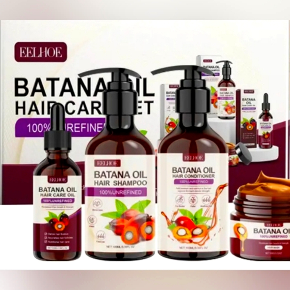 Batana Oil Hair Care Kit - Deep Conditioning Serum, Nourishing Shampoo